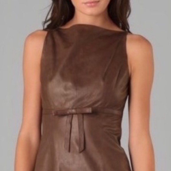 Robert Rodriguez Leather Bow Dress Mini